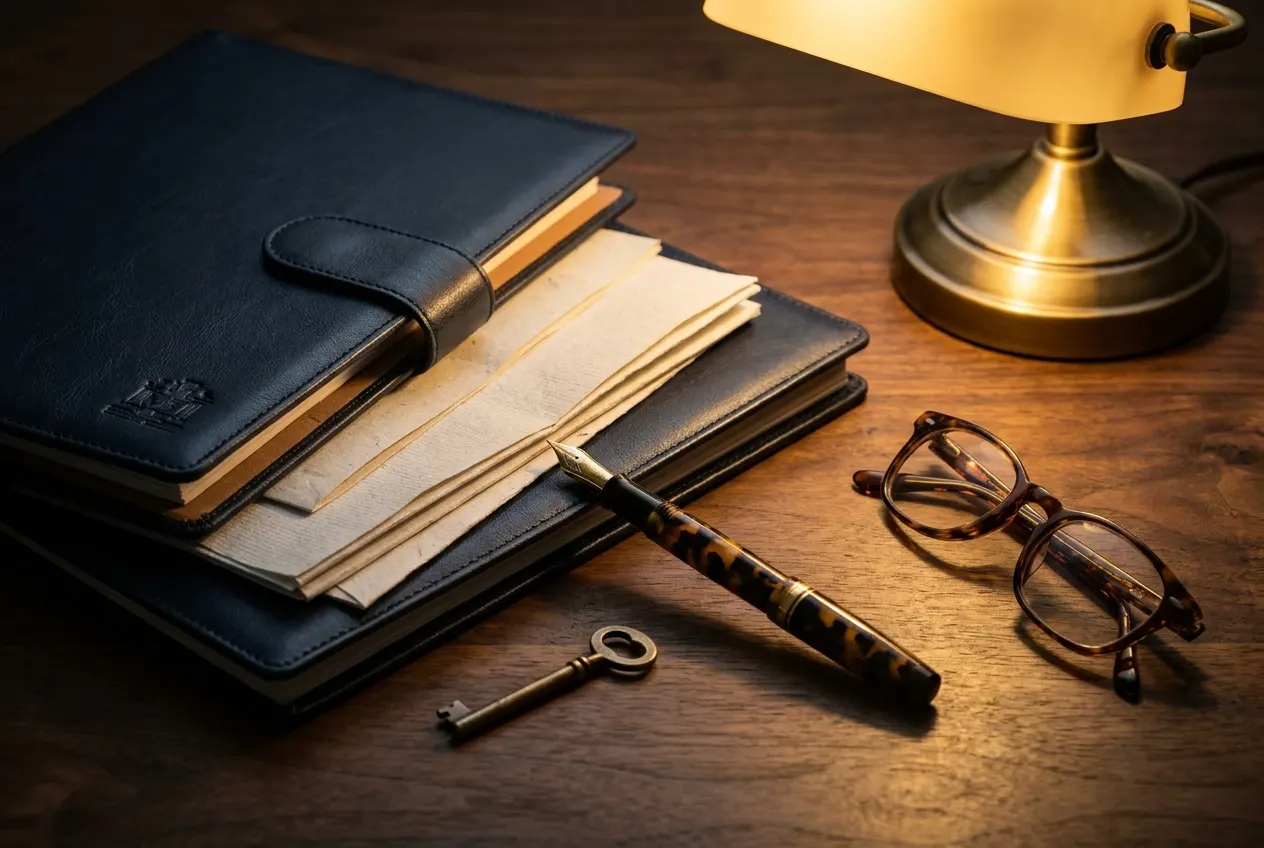 Mortgage documents and a key on a desk